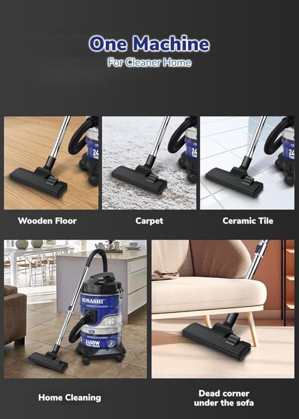 ⁦Sonashi Aspirateur 25 L .puissante et silencieuse .SVC-9125D-2400 W⁩ - الصورة ⁦7⁩