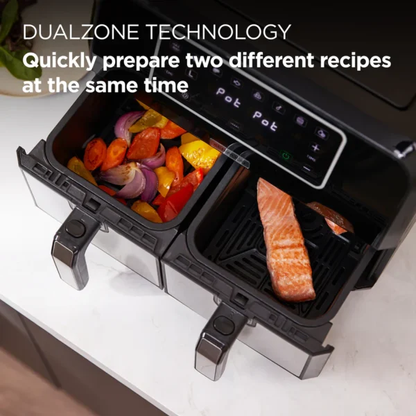 ⁦Friteuse.air fryer  Double Zone 1700W kHealthy Fry Twin Kenwood . HFM75.000MB⁩ - الصورة ⁦6⁩
