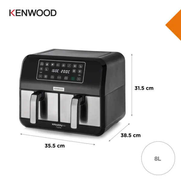 ⁦Friteuse.air fryer  Double Zone 1700W kHealthy Fry Twin Kenwood . HFM75.000MB⁩ - الصورة ⁦9⁩