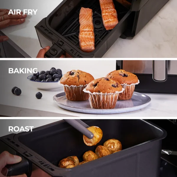 ⁦Friteuse.air fryer  Double Zone 1700W kHealthy Fry Twin Kenwood . HFM75.000MB⁩ - الصورة ⁦10⁩
