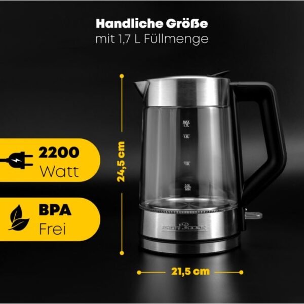 ⁦BOUILLOIRE PROFICOOK 1.7L - 2200W -PC-WKS 1190 G⁩ - الصورة ⁦3⁩