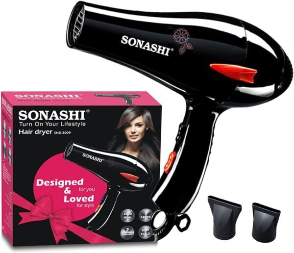 ⁦Sonashi Séchoir Sèche-cheveux 2000 Watts Noir⁩ - الصورة ⁦5⁩
