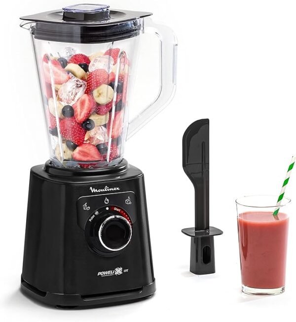⁦Moulinex BLENDER PerfectMix+ LM88A810 haute vitesse -1200W - 15 vitesses - 2,0L-TITANIUM⁩ - الصورة ⁦2⁩