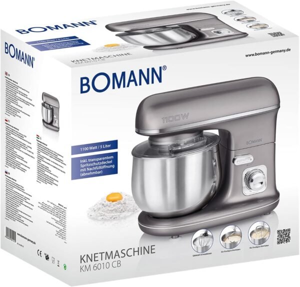 ⁦Partagez ce produit    Bomann Robot Pétrin - Km 6010 Cb 5L 1100W Gris⁩ - الصورة ⁦9⁩