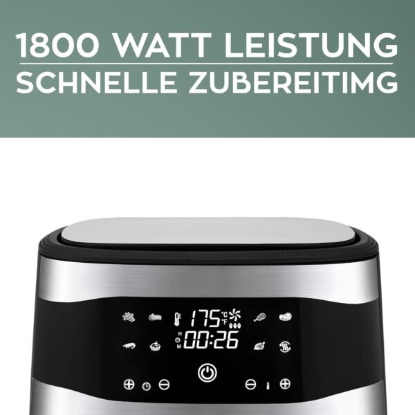 ⁦Friteuse sans huile Heinrich Bauer 8 L - 8programmes - Écran tactile LED 1800 W - Allemagne⁩ - الصورة ⁦4⁩