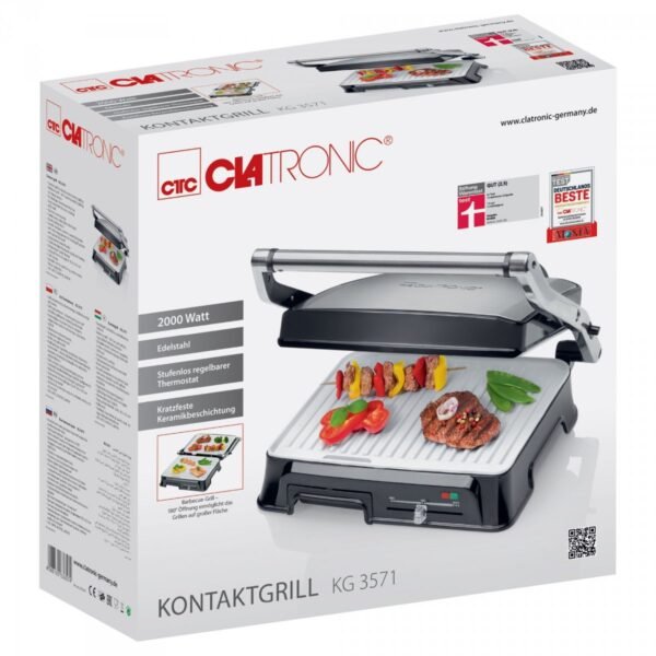 ⁦Clatronic panineuse Multi Grill Barbecue 2000 W - KG 3571⁩ - الصورة ⁦8⁩