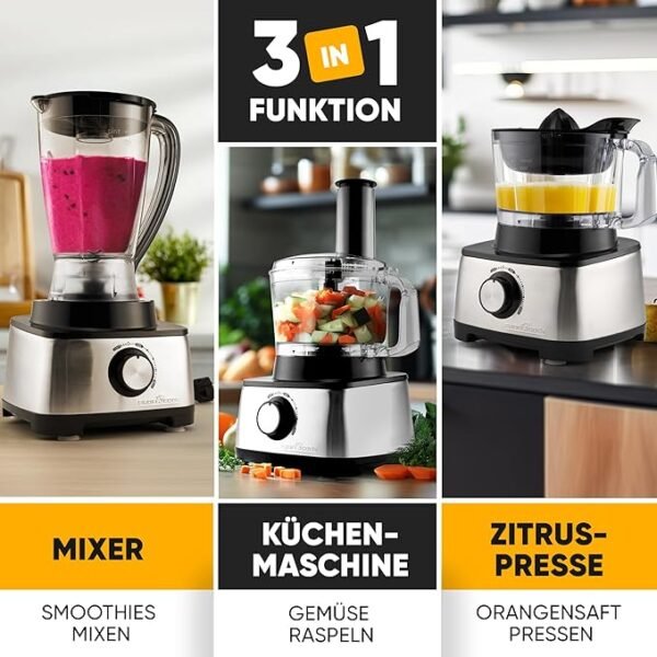 ⁦ProfiCook .Robot de cuisine avec fonction turbo et 11 accessoires, 1200W-PC-KM 1063⁩ - الصورة ⁦7⁩
