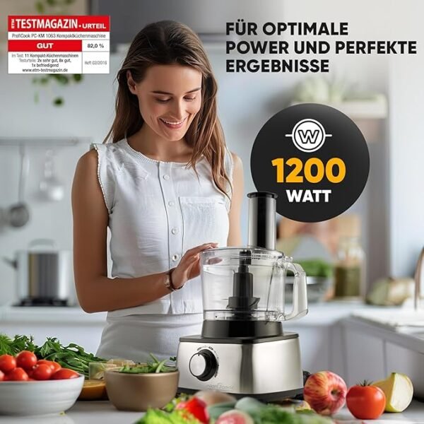 ⁦ProfiCook .Robot de cuisine avec fonction turbo et 11 accessoires, 1200W-PC-KM 1063⁩ - الصورة ⁦4⁩