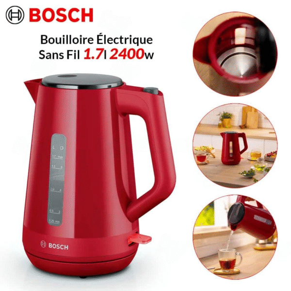 ⁦Bouilloire Électrique Sans Fil 1.7L -2400w Bosch -TWK1M124⁩ - الصورة ⁦7⁩