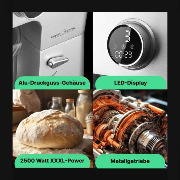⁦Pétrin ProfiCook PC-KM 1254 aluminium⁩ - الصورة ⁦6⁩