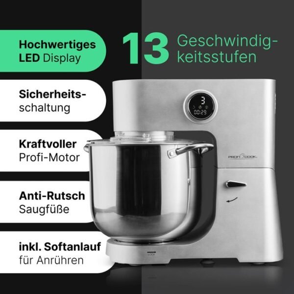 ⁦Pétrin ProfiCook PC-KM 1254 aluminium⁩ - الصورة ⁦8⁩