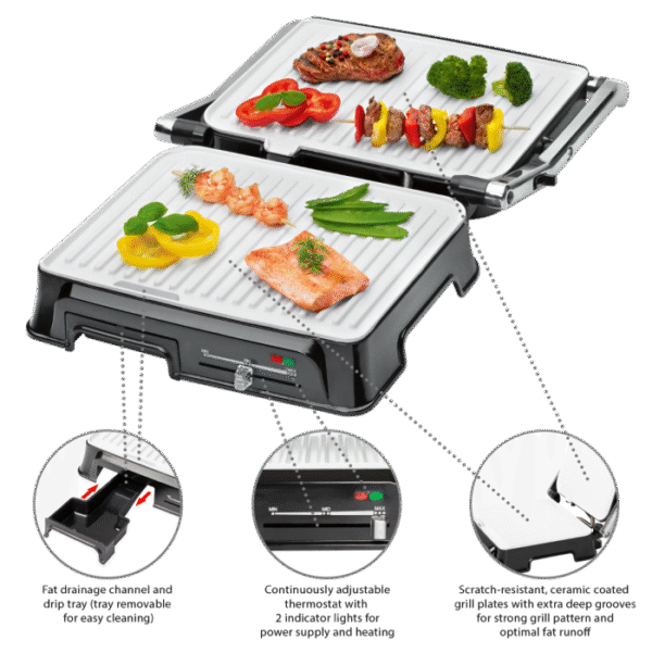 ⁦Clatronic panineuse Multi Grill Barbecue 2000 W - KG 3571⁩ - الصورة ⁦6⁩