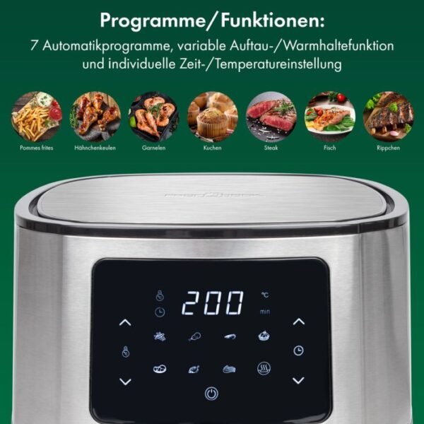 ⁦Proficook Friteuse à air chaud 5,5L avec écran tactile -7 programmes- PC-FR 1239 H⁩ - الصورة ⁦5⁩
